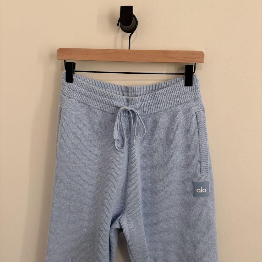unisex light celestial blue heather ALO YOGA straight-leg scholar sweatpant [S]